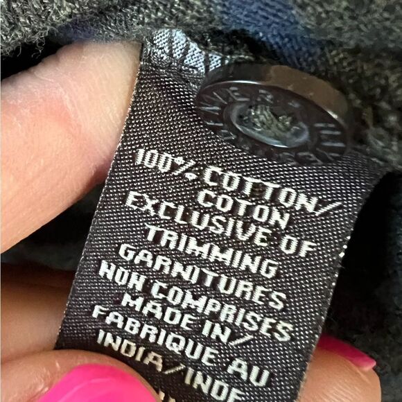 MENS DENVER HAYES Grey & Blue Striped Long Sleeve Cotton Polo Collared Shirt M - Picture 7 of 8